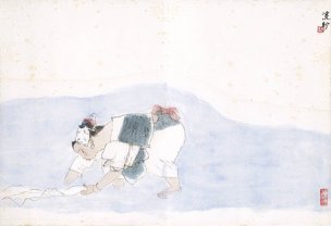 近现代 周思聪 高原风情册页20开-06 59x40.5[人物
