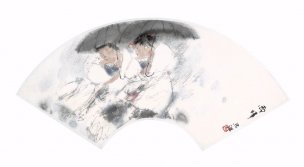 近现代 周思聪 扇页10开-01[人物]