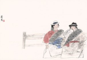 近现代 周思聪 册页20开-14 55X38[人物]