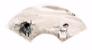 近现代 周思聪 扇页10开-04[人物]