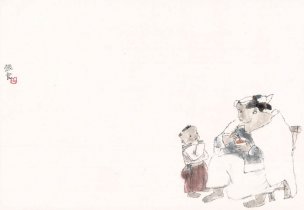 近现代 周思聪 册页20开-07 55X38[人物]