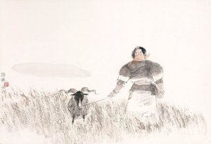 近现代 周思聪 ca0708028-册页十开10-踏歌  59x40.5[人