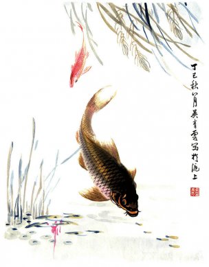 近现代 吴青霞 鱼 35x45[走兽]