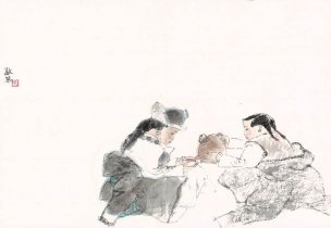 近现代 周思聪 册页20开-09 55X38[人物]