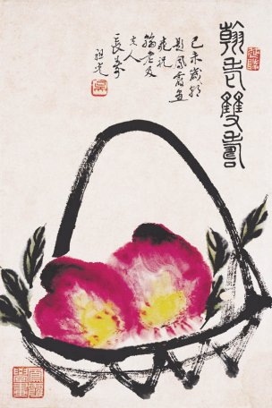 近现代 吴祖光 双寿图25x37.5[花鸟]