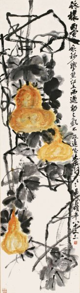 近现代 吴昌硕 依样立轴152×41cm1926年作 清晰度一