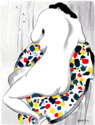 近现代 吴冠中 裸女 36x48[人物]