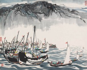 近现代 吴冠中 苍山洱海-OK 68x49[山水]