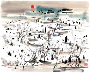 近现代 吴冠中 冬日 48x40[山水]