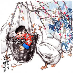 近现代 史国良 农家小院[人物]