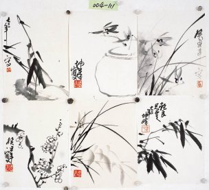 近现代 卢坤峰 小品6幅[花鸟]
