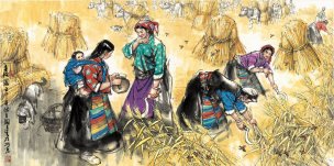近现代 史国良 丰收-68.3x136.8 [人物]