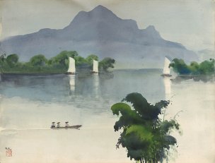 近现代 古元 碧水白帆 CA1008042-11 45x34[山水]