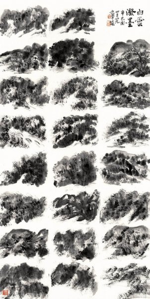 近现代 刘知白 泼墨千山万水六条屏06-137x69 [山水
