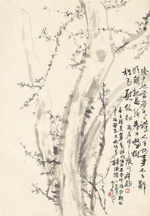近现代 刘知白 画梅04-99x69.5-修霉点 [花鸟]