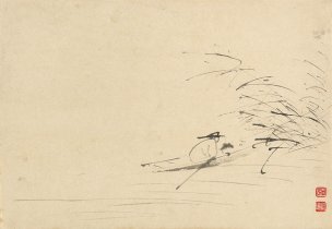 近现代 刘知白 指画山水花卉册-04-27x38.5 [花鸟]