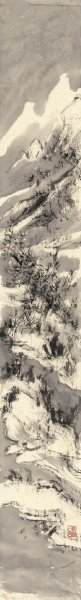 近现代 刘知白 泼墨山水九条屏02-133.5x18 [山水]