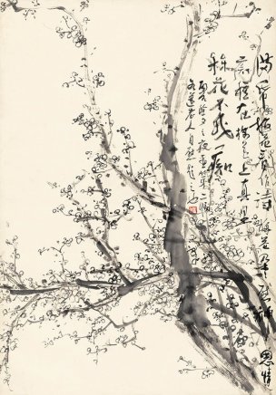 近现代 刘知白 画梅02-99x69.5-修霉点 [花鸟]