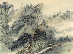近现代 刘知白 山水小品-30.8x41.2 [山水]