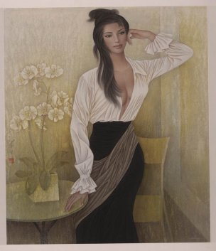 近现代 冯长江 晨妆-X 84×98[人物]