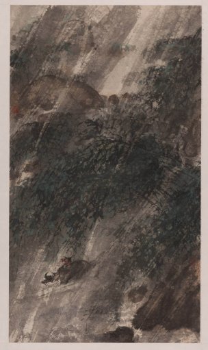 近现代 傅抱石 风雨归牧 65×109[山水]