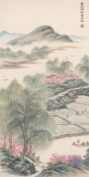 近现代 傅抱石 春风杨柳万千樤62×122.5[山水]
