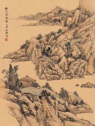 近现代 傅廷煦 ca0907049-册页12开-09 23x30[山水]
