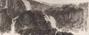 近现代 傅抱石 九龙渊诗意图 171×67[山水]