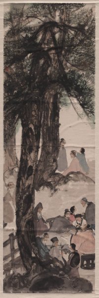 近现代 傅抱石 九老图 62×183[人物]