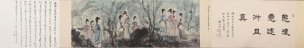 近现代 傅抱石 游春图  119×19[人物]