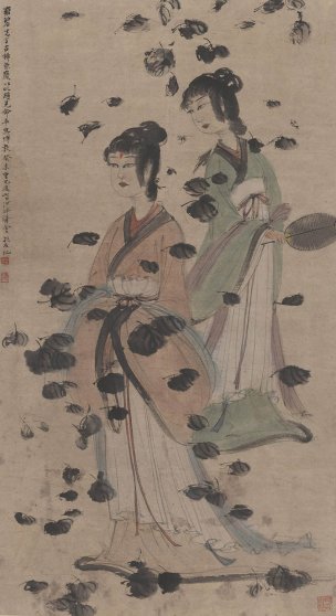 近现代 傅抱石 仕女图轴 50X92  [人物]