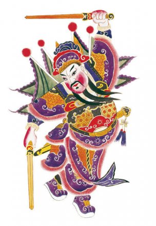 近现代 佚名 门神画A093005 36.5x51.5[人物]