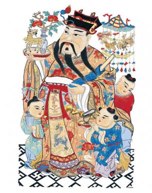 近现代 佚名 门神画A093042 34x47[人物]