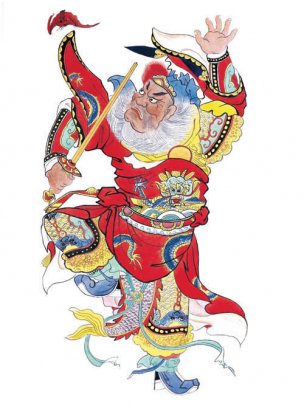 近现代 佚名 门神画A093010 36.5x51.5[人物]