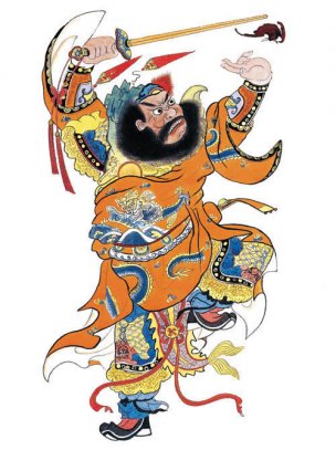 近现代 佚名 门神画A093009 36.5x51.5[人物]