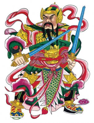 近现代 佚名 门神画A093028 34x47[人物]