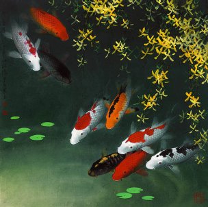 近现代 佚名 锦鲤鱼 59x59[走兽]