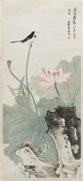近现代 佚名 荷花鸟1099 [花鸟]