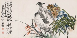 近现代 佚名 花卉镜片70X138[花鸟]