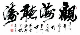 近现代 一名 书法 观海听涛 113x50[书法] 