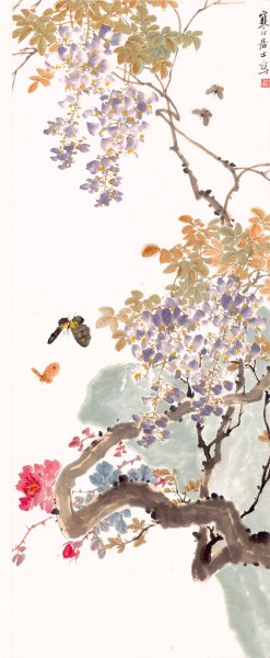 近现代 江寒汀 冬日小景 40.5x98[花鸟] 