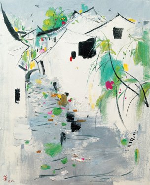 近现代 吴冠中 怀乡 49x60[风景]