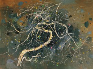 近现代 吴冠中 点线迎春 60x44[风景] 