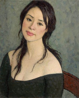 近现代 靳尚谊 油画 玉女-55x45 副本[人物]