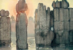 近现代 詹建俊 寂静的石林[风景]