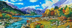 近现代 蔡晓斌 澳洲风景 91x226[风景]