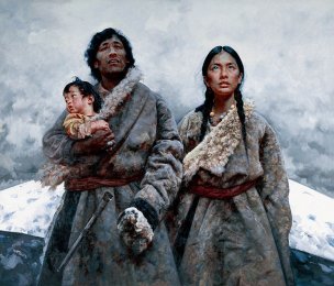 近现代 艾轩 一家三口[人物]