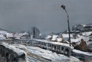 近现代 葛煜东 水乡雪景-Z-2[风景]