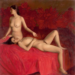 近现代 袁正阳 中国红之荷 158x159[人物]
