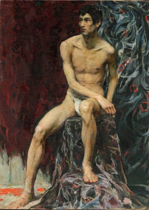 近现代 林岗 油画 男人体 原始扫描[人物]